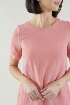 Band-Neck Shift Dress